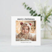 Minimalistisch Eenvoudig Een Foto Vrolijk Kerstfee Feestdagenkaart (Staand voorkant)