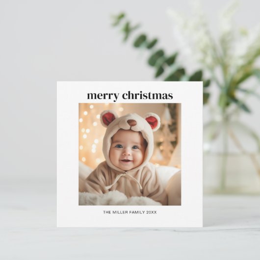 Minimalistisch Eenvoudig Een Foto Vrolijk Kerstfee Feestdagenkaart (Staand voorkant)