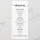 Minimalistisch eenvoudig eenvoudig basisverjaardag menu (Voorkant)