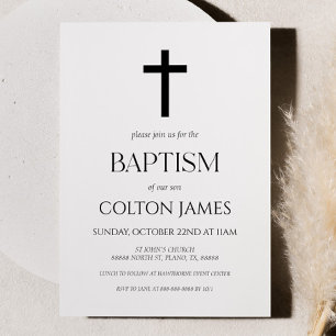 Minimalistisch Eenvoudig Elegant Basis Doopsel Kaart