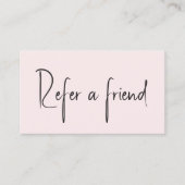 Minimalistisch eenvoudig elegant Bleek Roos wit Aanbevelingskaartje (Voorkant)