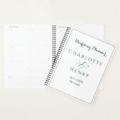 Minimalistisch Eenvoudig Elegant Groen en Wit Huwe Planner (Display)