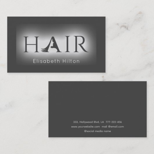 Minimalistisch eenvoudig elegant HAAR Visitekaartj Visitekaartje (Voorkant / Achterkant)