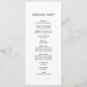 Minimalistisch eenvoudig elegant huwelijksprogramm programmakaart (Achterkant)