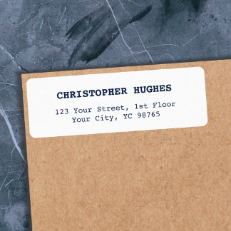 Minimalistisch Eenvoudig Elegant Inkt Blauw Wit Etiket