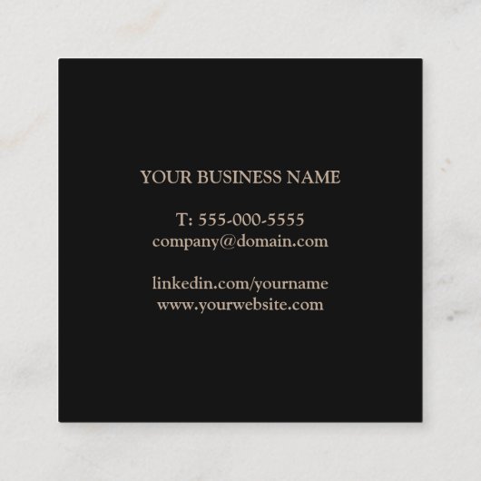 Minimalistisch, eenvoudig elegant Kraft Paper Vierkante Visitekaartje (Achterkant)