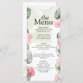 Minimalistisch eenvoudig elegant modern Floral din Menu (Voorkant / Achterkant)