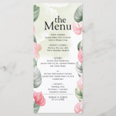 Minimalistisch eenvoudig elegant modern Floral din Menu (Voorkant)