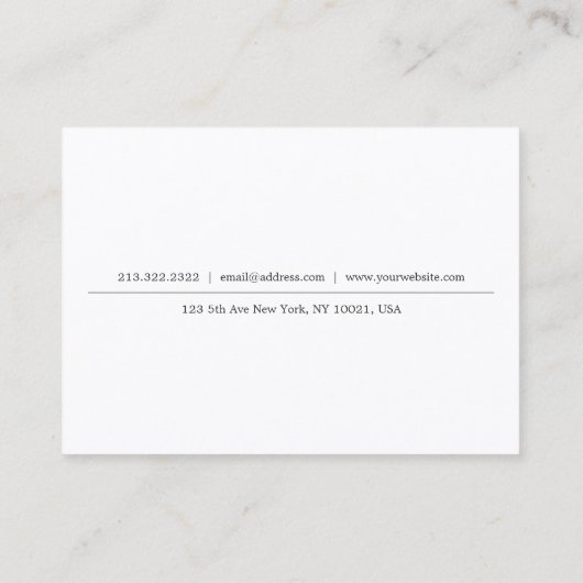Minimalistisch, eenvoudig elegant, modern visitekaartje (Achterkant)