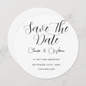 Minimalistisch Eenvoudig Elegant Modern White Save The Date (Voorkant / Achterkant)