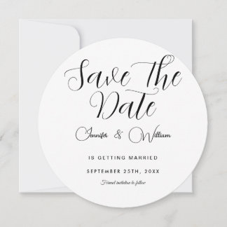 Minimalistisch Eenvoudig Elegant Modern White Save The Date