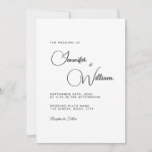 Minimalistisch Eenvoudig Elegant Modern White Wedd Kaart (Voorkant)