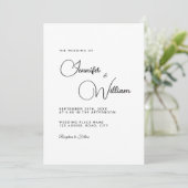 Minimalistisch Eenvoudig Elegant Modern White Wedd Kaart (Staand voorkant)