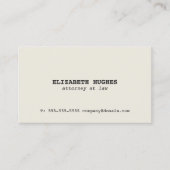 Minimalistisch Eenvoudig Elegant Old Attorney Visitekaartje (Voorkant)
