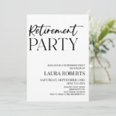 Minimalistisch Eenvoudig Elegant Pensioen Partij Kaart (Staand voorkant)