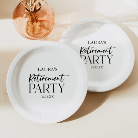 Minimalistisch Eenvoudig Elegant Pensioen Partij Papieren Bordje