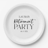 Minimalistisch Eenvoudig Elegant Pensioen Partij Papieren Bordje (Voorkant)