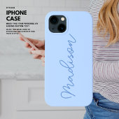 Minimalistisch eenvoudig elegant script blauw mono Case-Mate iPhone case