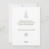 Minimalistisch Eenvoudig Elegant Tree Christmas Co Feestdagenkaart (Achterkant)