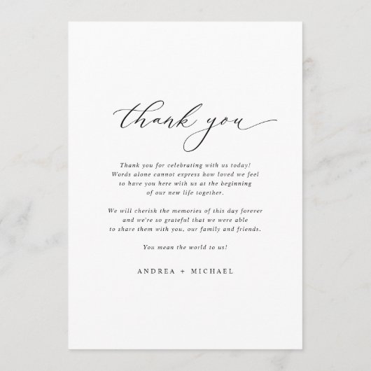  Minimalistisch Eenvoudig Elegant Wedding Menu (Achterkant)