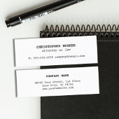 Minimalistisch Eenvoudig Elegant Wit Advocaat Mini Visitekaartje