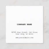 Minimalistisch Eenvoudig Elegant Wit Advocaat Vierkante Visitekaartje (Achterkant)