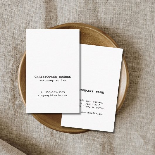 Minimalistisch Eenvoudig Elegant Wit Advocaat Visitekaartje