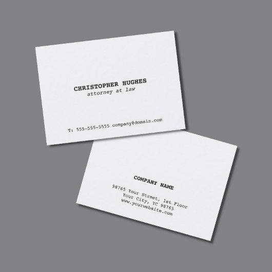 Minimalistisch Eenvoudig Elegant Wit Advocaat Visitekaartje