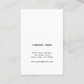 Minimalistisch Eenvoudig Elegant Wit Advocaat Visitekaartje (Achterkant)