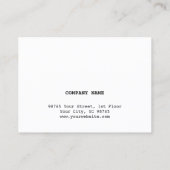 Minimalistisch Eenvoudig Elegant Wit Advocaat Visitekaartje (Achterkant)