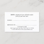 Minimalistisch eenvoudig elegant zwart-wit aanbevelingskaartje (Achterkant)