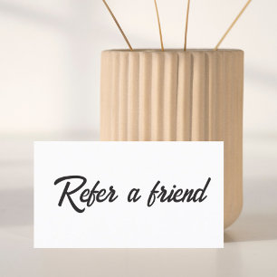 Minimalistisch eenvoudig elegant zwart-wit aanbevelingskaartje