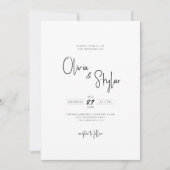 Minimalistisch eenvoudig Elegat Modern Script Wedd Kaart (Voorkant)