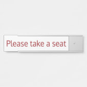 Minimalistisch, eenvoudig en eenvoudig: "Ga zitten Deurbordje (Voorkant)