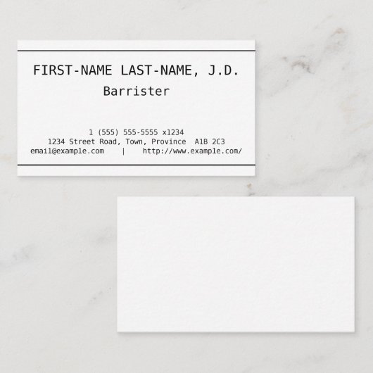 Minimalistisch, eenvoudig en eenvoudig Visitekaart Visitekaartje (Voorkant / Achterkant)