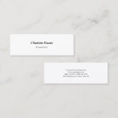 Minimalistisch, eenvoudig en eenvoudig wit vlak mini visitekaartje (Voorkant / Achterkant)