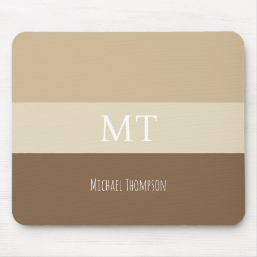 Minimalistisch eenvoudig en stijlvol monogram, bru muismat (Voorkant)