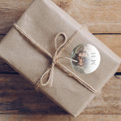 Minimalistisch Eenvoudig Foto Bruiloft Monogram Am Ronde Sticker