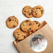 Minimalistisch Eenvoudig Foto Bruiloft Monogram Am Ronde Sticker