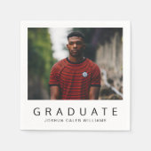 Minimalistisch eenvoudig foto modern Afstuderen Servet (Voorkant)