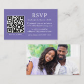 Minimalistisch eenvoudig fotohuwelijk QR Periwinkl Informatiekaartje (Voorkant / Achterkant)
