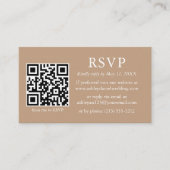 Minimalistisch eenvoudig fotohuwelijk QR Taupe RSV Informatiekaartje (Voorkant)