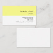 Minimalistisch Eenvoudig Geel Wit Architect Visitekaartje (Voorkant / Achterkant)