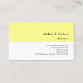 Minimalistisch Eenvoudig Geel Wit Architect Visitekaartje (Voorkant)