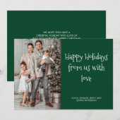 Minimalistisch Eenvoudig Gelukkig Kerst Script Fot Feestdagenkaart (Voorkant / Achterkant)