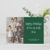 Minimalistisch Eenvoudig Gelukkig Kerst Script Fot Feestdagenkaart (Staand voorkant)