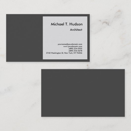 Minimalistisch Eenvoudig Gewoon Architect Grijs Mo Visitekaartje (Voorkant / Achterkant)