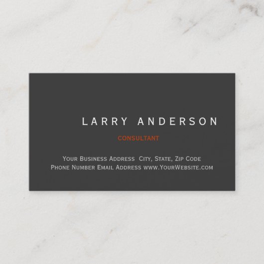 Minimalistisch eenvoudig gewoon consultant Visitek Visitekaartje (Voorkant)