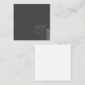Minimalistisch eenvoudig gewoon professioneel grij vierkante visitekaartje (Voorkant / Achterkant)