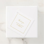 Minimalistisch Eenvoudig Gold Black en White Weddi Bedankjes Labels (In situ)